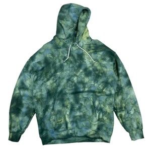 Tie-Dyed Dark and Light Green Hoodie
